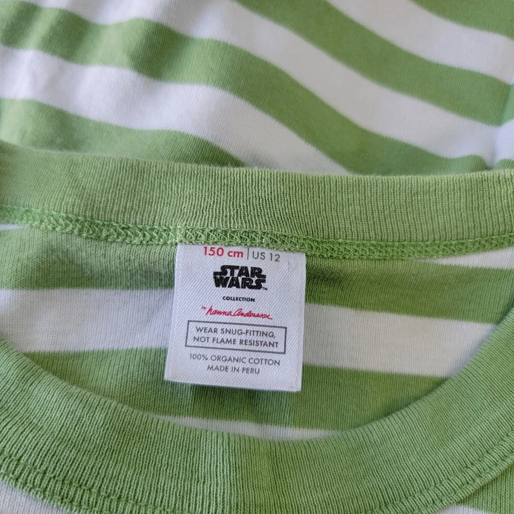 Hanna Andersson Star Wars‎ Yoda Striped Organic Cotton Kids T Shirt Size 12